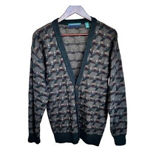 Vintage 90s Claybrooke
Cableknit Cardigan Sweater Men Size XL